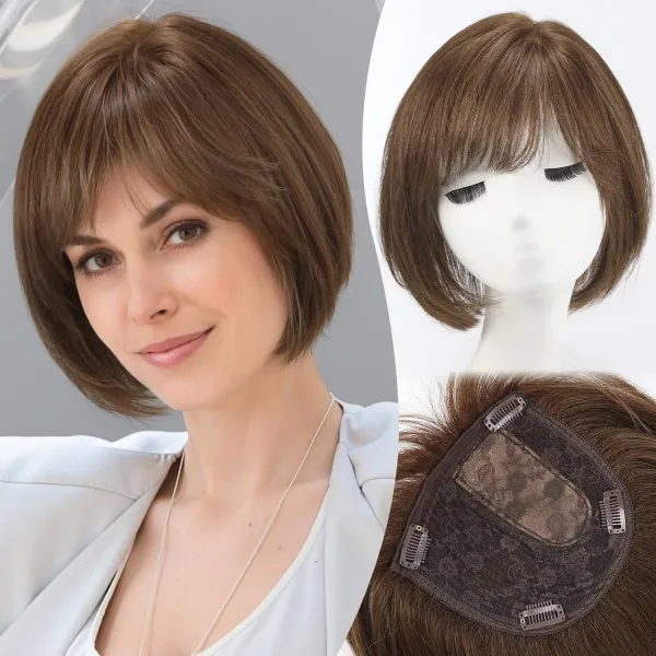 coiffure avec topper volumateur brun