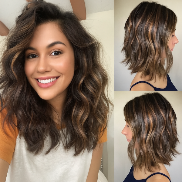 perruque cheveux humains ondulés