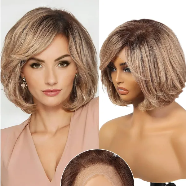 perruque courte cheveux humains