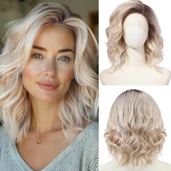 perruque synthétique ondulée